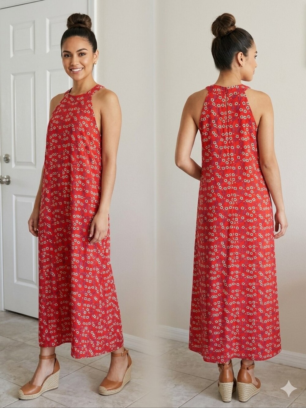 ALLEGRA MASETTI‎ FIRENZE Made In Italy Sleeveless Floral Maxi Dress